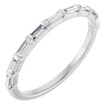 10K Gold Straight Baguette Lab-Grown Diamond Bar Channel-Set Anniversary Band – 1/5–1/2 CTW (Style 123675) - White Gold