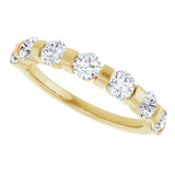 10K Gold Round Lab-Grown Diamond Bar Channel-Set Anniversary Band – 7/8–1 1/3 CTW - Yellow Gold - view 5