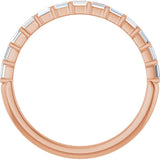 14K Gold Straight Baguette Lab-Grown Diamond Bar Channel-Set Anniversary Band – 1/5–3/4 CTW - Rose Gold - view 2
