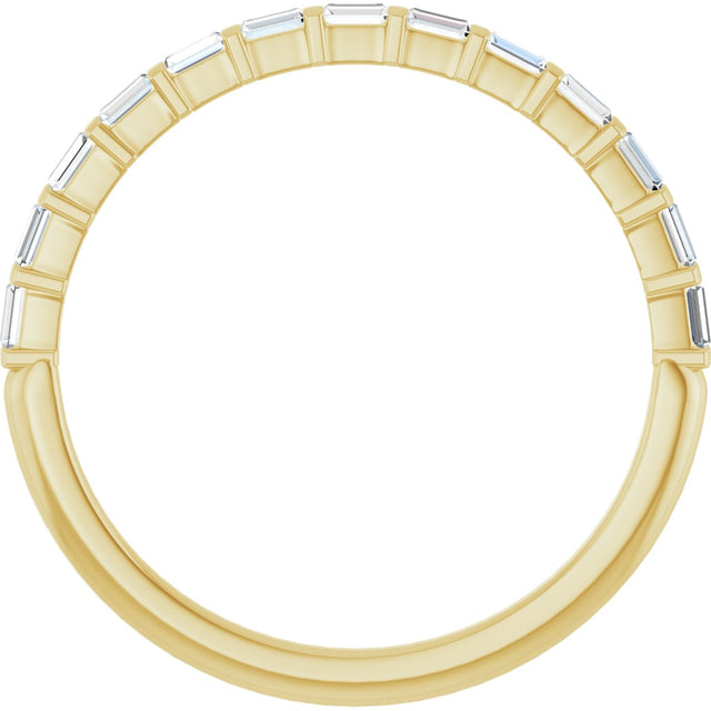 14K Gold Straight Baguette Lab-Grown Diamond Bar Channel-Set Anniversary Band – 1/5–3/4 CTW - Yellow Gold - view 2