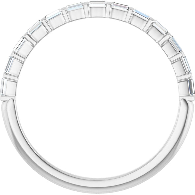 Platinum Straight Baguette Lab-Grown Diamond Bar Channel-Set Anniversary Band – 1/5–3/4 CTW - view 2