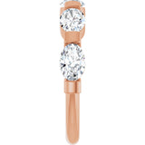 10K Gold Oval Lab-Grown Diamond Bar Channel-Set Anniversary Band – 9/10–2 CTW (Style 123675) - Rose Gold - view 4