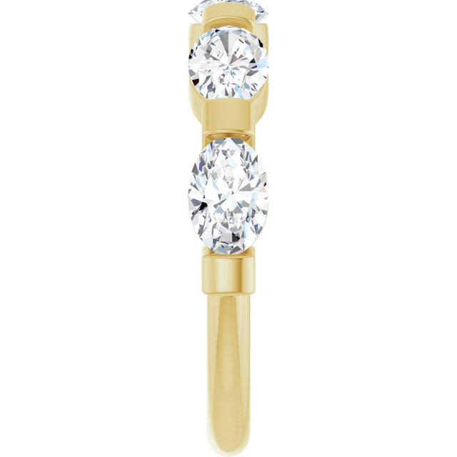 10K Gold Oval Lab-Grown Diamond Bar Channel-Set Anniversary Band – 9/10–2 CTW (Style 123675) - Yellow Gold - view 4