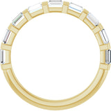 14K Gold Straight Baguette Lab-Grown Diamond Bar Channel-Set Anniversary Band – 1/5–3/4 CTW - Yellow Gold - view 2