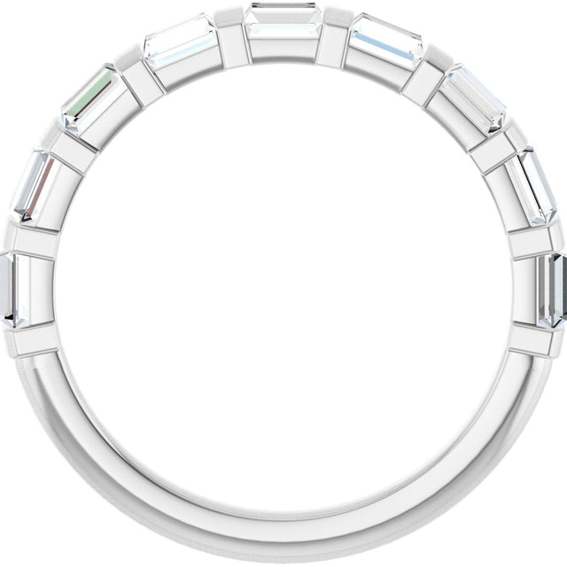 Platinum Straight Baguette Lab-Grown Diamond Bar Channel-Set Anniversary Band – 1/5–3/4 CTW - view 2