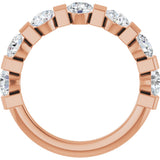 10K Gold Round Lab-Grown Diamond Bar Channel-Set Anniversary Band – 1 5/8 CTW (Style 123675) - Rose Gold - view 2