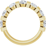 10K Gold Round Natural Diamond Bar Channel-Set Anniversary Band – 1 5/8 CTW (Style 123675) - Yellow Gold - view 2