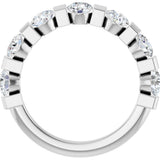 10K Gold Round Lab-Grown Diamond Bar Channel-Set Anniversary Band – 1 5/8 CTW (Style 123675) - White Gold - view 2