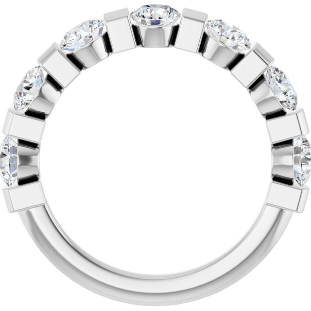10K Gold Round Lab-Grown Diamond Bar Channel-Set Anniversary Band – 1 5/8 CTW (Style 123675) - White Gold - view 2