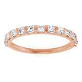 14K Gold Asscher Natural Diamond Bar Channel-Set Anniversary Band – 5/8–1 3/8 CTW (Style 123675) - Rose Gold - view 3