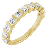 10K Gold Square Lab-Grown Diamond Bar Channel-Set Anniversary Band – 1/3–9/10 CTW - Yellow Gold