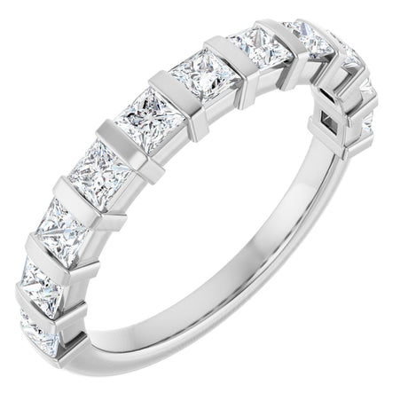 Platinum Square Lab-Grown Diamond Bar Channel-Set Anniversary Band – 1/3–1 1/2 CTW