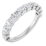 10K Gold Square Lab-Grown Diamond Bar Channel-Set Anniversary Band – 1/3–9/10 CTW - White Gold