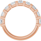 10K Gold Square Natural Diamond Bar Channel-Set Anniversary Band – 1 3/8–2 3/4 CTW (Style 123675) - Rose Gold - view 2