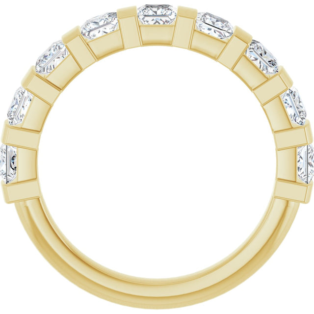 10K Gold Square Lab-Grown Diamond Bar Channel-Set Anniversary Band – 1 1/3–2 3/4 CTW (Style 123675) - Yellow Gold - view 2