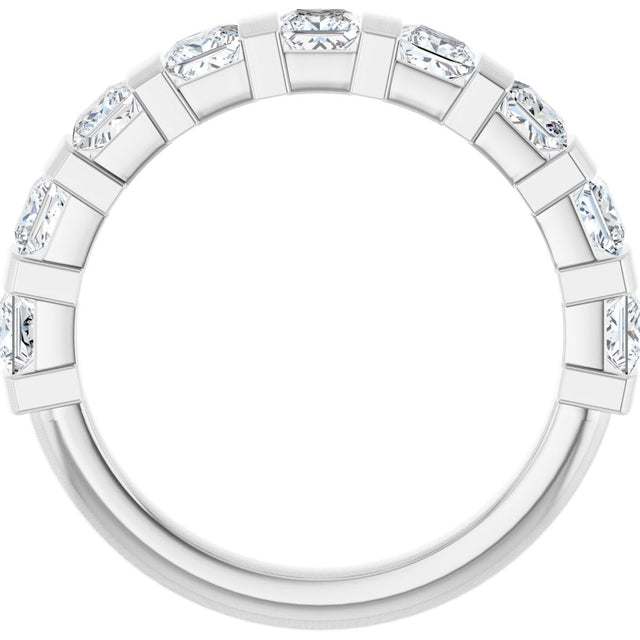 10K Gold Square Natural Diamond Bar Channel-Set Anniversary Band – 1 3/8–2 3/4 CTW (Style 123675) - White Gold - view 2