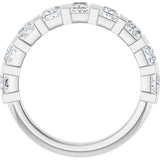 Platinum Square Natural Diamond Bar Channel-Set Anniversary Band – 1/3–1 1/2 CTW - view 2