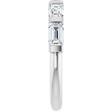 10K Gold Emerald Natural Diamond Bar Channel-Set Anniversary Band – 1 3/4–3 1/4 CTW (Style 123675) - White Gold - view 4