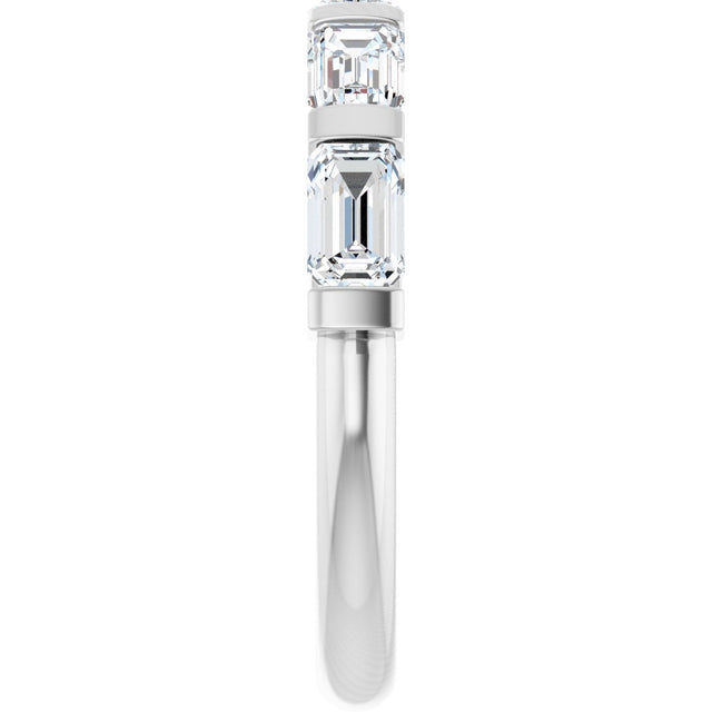 10K Gold Emerald Lab-Grown Diamond Bar Channel-Set Anniversary Band – 1 5/8–2 1/2 CTW (Style 123675) - White Gold - view 4