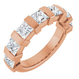 10K Gold Square Lab-Grown Diamond Bar Channel-Set Anniversary Band – 1 1/3–2 3/4 CTW (Style 123675) - Rose Gold