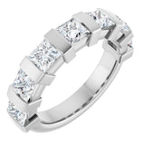 10K Gold Square Natural Diamond Bar Channel-Set Anniversary Band – 1 3/8–2 3/4 CTW (Style 123675) - White Gold