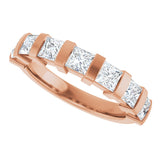 10K Gold Square Natural Diamond Bar Channel-Set Anniversary Band – 1 3/8–2 3/4 CTW (Style 123675) - Rose Gold - view 5