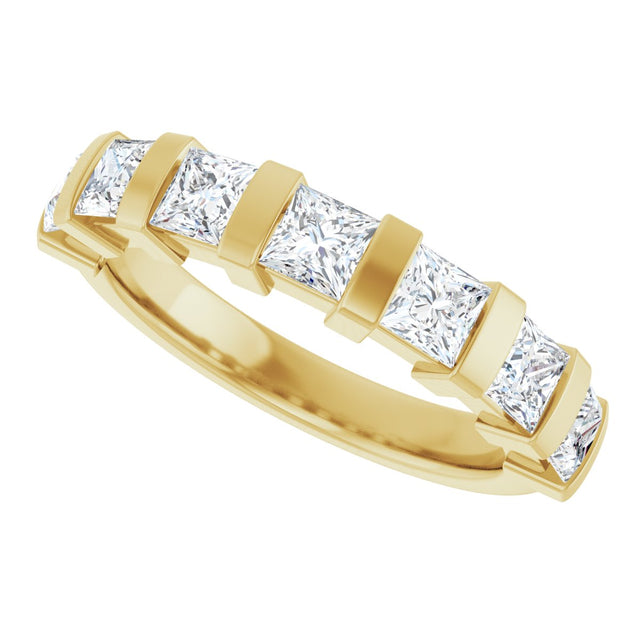 10K Gold Square Lab-Grown Diamond Bar Channel-Set Anniversary Band – 1 1/3–2 3/4 CTW (Style 123675) - Yellow Gold - view 5