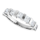 10K Gold Square Lab-Grown Diamond Bar Channel-Set Anniversary Band – 1 1/3–2 3/4 CTW (Style 123675) - White Gold - view 5