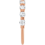 10K Gold Round Natural Diamond Bar Channel-Set Anniversary Band – 3/4–1 1/2 CTW (Style 123675) - Rose Gold - view 4