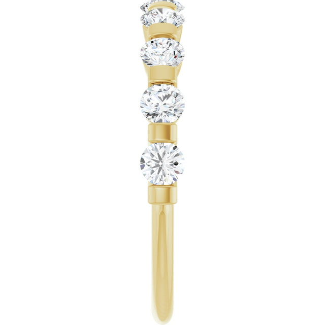 10K Gold Round Natural Diamond Bar Channel-Set Anniversary Band – 3/4–1 1/2 CTW (Style 123675) - Yellow Gold - view 4