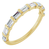 14K Gold Straight Baguette Natural Diamond Bar Channel-Set Anniversary Band – 1/5–3/4 CTW - Yellow Gold