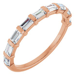 10K Gold Straight Baguette Lab-Grown Diamond Bar Channel-Set Anniversary Band – 3/4–9/10 CTW (Style 123675) - Rose Gold