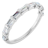14K Gold Straight Baguette Natural Diamond Bar Channel-Set Anniversary Band – 1/5–3/4 CTW - White Gold