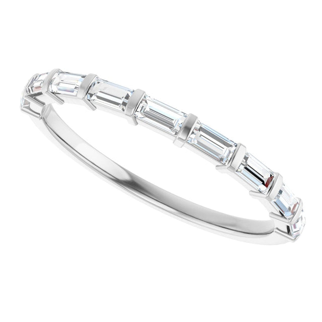 Platinum Straight Baguette Lab-Grown Diamond Bar Channel-Set Anniversary Band – 1/5–3/4 CTW - view 5