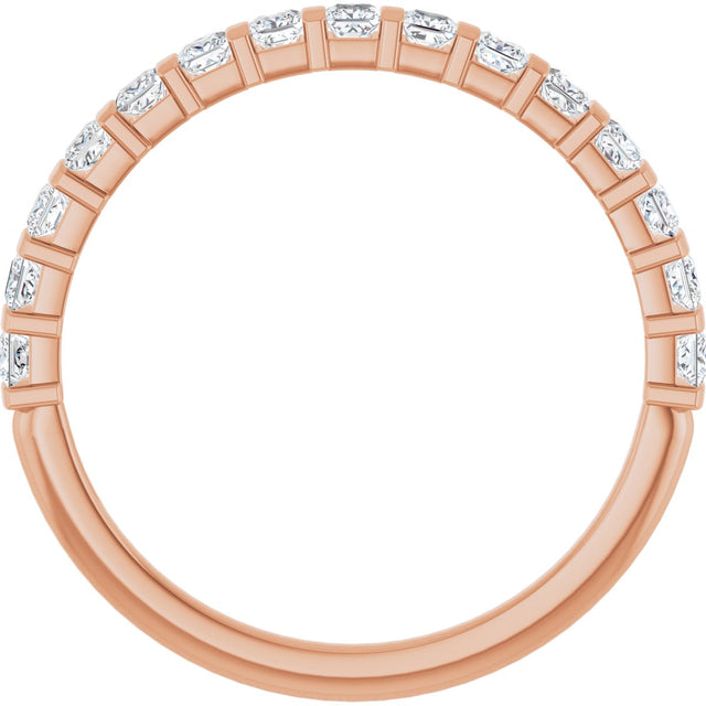 10K Gold Square Lab-Grown Diamond Bar Channel-Set Anniversary Band – 1/3–9/10 CTW - Rose Gold - view 2