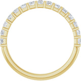 14K Gold Square Lab-Grown Diamond Bar Channel-Set Anniversary Band – 1/3–1 1/2 CTW - Yellow Gold - view 2