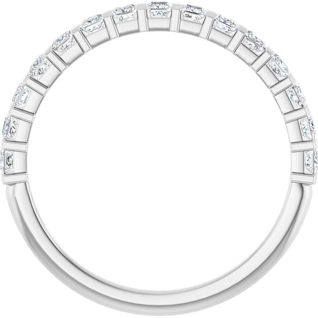 Platinum Square Lab-Grown Diamond Bar Channel-Set Anniversary Band – 1/3–1 1/2 CTW - view 2