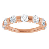 10K Gold Round Natural Diamond Bar Channel-Set Anniversary Band – 1 5/8 CTW (Style 123675) - Rose Gold - view 3