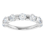 10K Gold Round Natural Diamond Bar Channel-Set Anniversary Band – 1 5/8 CTW (Style 123675) - White Gold - view 3