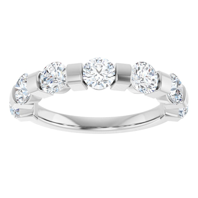 10K Gold Round Lab-Grown Diamond Bar Channel-Set Anniversary Band – 1 5/8 CTW (Style 123675) - White Gold - view 3