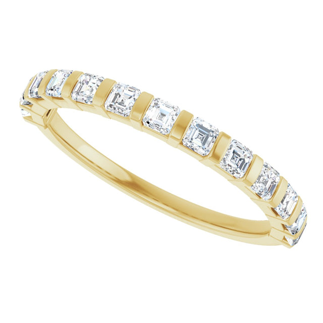14K Gold Asscher Natural Diamond Bar Channel-Set Anniversary Band – 5/8–1 3/8 CTW (Style 123675) - Yellow Gold - view 5