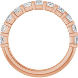 14K Gold Square Lab-Grown Diamond Bar Channel-Set Anniversary Band – 1/3–1 1/2 CTW - Rose Gold - view 2