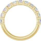 10K Gold Square Natural Diamond Bar Channel-Set Anniversary Band – 3/8–1 1/6 CTW - Yellow Gold - view 2