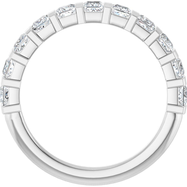 10K Gold Square Lab-Grown Diamond Bar Channel-Set Anniversary Band – 1/3–9/10 CTW - White Gold - view 2