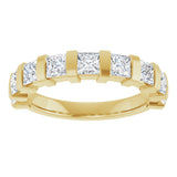 10K Gold Square Natural Diamond Bar Channel-Set Anniversary Band – 1 3/8–2 3/4 CTW (Style 123675) - Yellow Gold - view 3