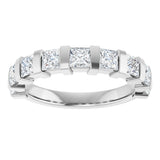 Platinum Square Lab-Grown Diamond Bar Channel-Set Anniversary Band – 1/3–1 1/2 CTW - view 3