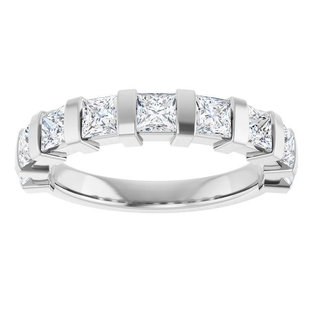 Platinum Square Natural Diamond Bar Channel-Set Anniversary Band – 1/3–1 1/2 CTW - view 3