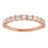 10K Gold Square Lab-Grown Diamond Bar Channel-Set Anniversary Band – 1/3–9/10 CTW - Rose Gold - view 3
