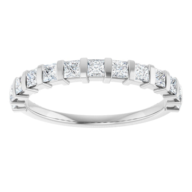 Platinum Square Lab-Grown Diamond Bar Channel-Set Anniversary Band – 1/3–1 1/2 CTW - view 3