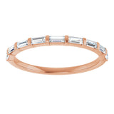 10K Gold Straight Baguette Lab-Grown Diamond Bar Channel-Set Anniversary Band – 1/5–1/2 CTW (Style 123675) - Rose Gold - view 3